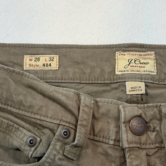 J.Crew 484 Slim Fit Pants Mens 28x32 Brown Excellent Stretch Chinos - Picture 5 of 11